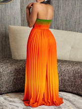 Strapless Gradient Rainbow Backless Jumpsuit
